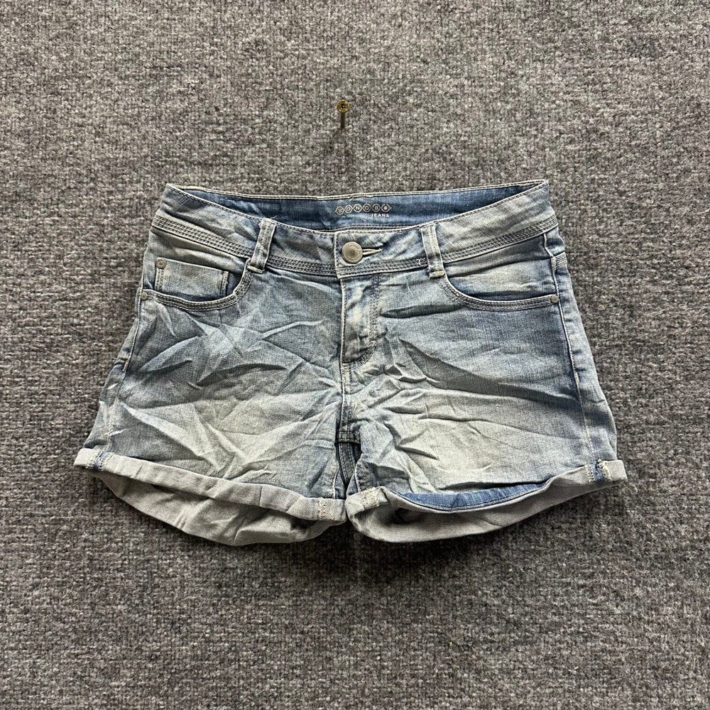 Bonobo Jeans Shorts Womens Size 28 Light Wash Denim Stretch Rolled Cuff Casual
